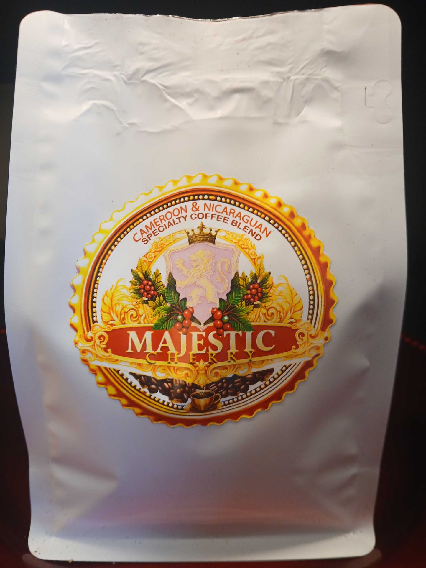 Gold Leaf Coffee Majestic Cherry Cameroon Nicaraguan blend medium roast aromatic caramel chocolate tropical citrus notes